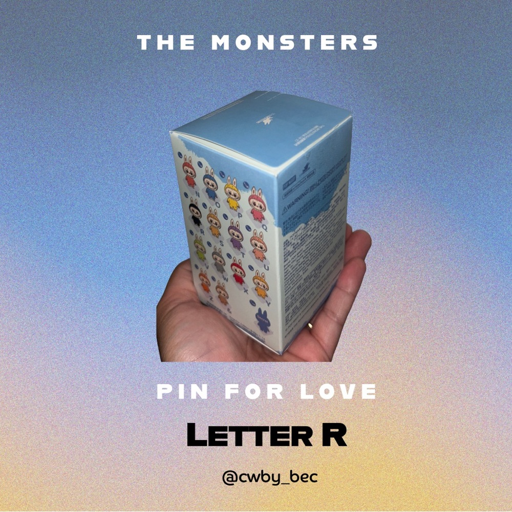 The Monsters Pin for Love Letter R Labubu Pendant Keychain “R” - Picture 4 of 5